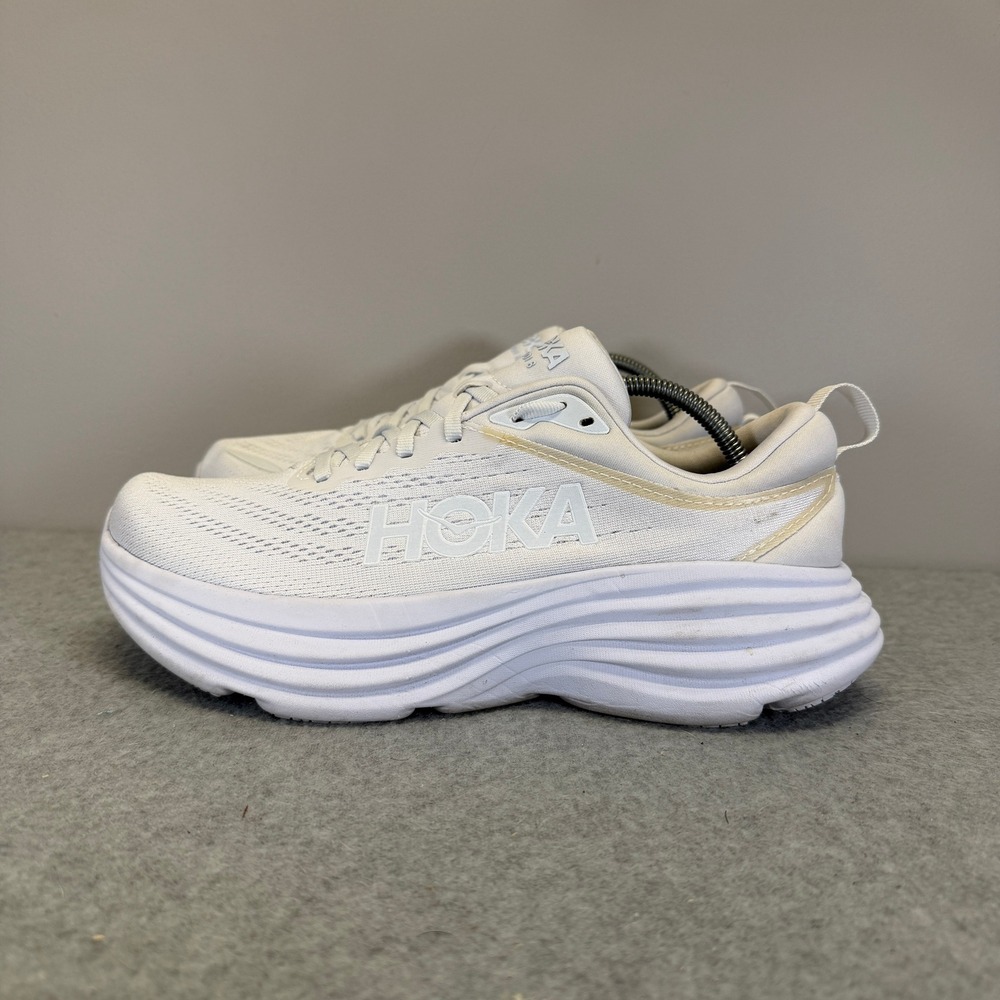 Hoka Bondi 8 Women Shoes Size 8.5 White Athletic Running Sneakers 1127952-WWH